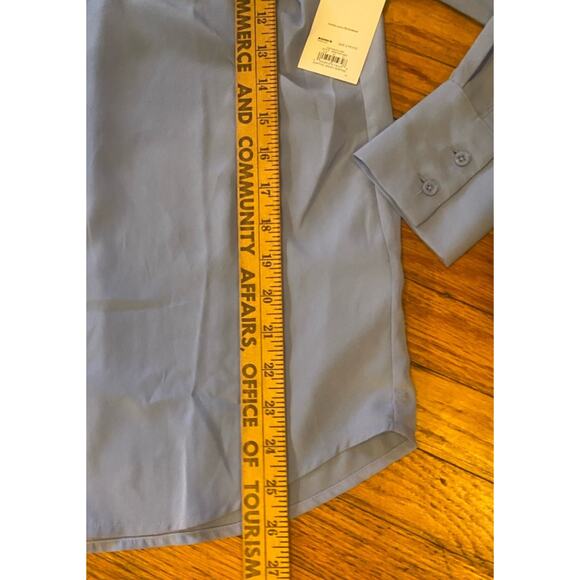 NWT Nine West Soft Blue Button Blouse Shirt Women’s SP - Picture 8 of 8